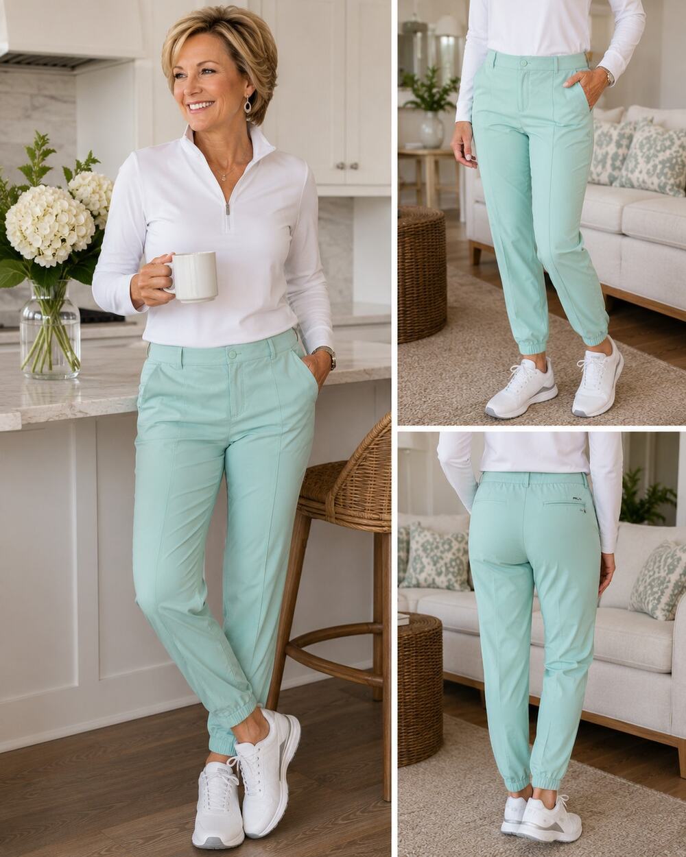 NWT RLX Ralph Lauren Mint Golf Jogger Pants Women's S Stretch Wicking UPF 50